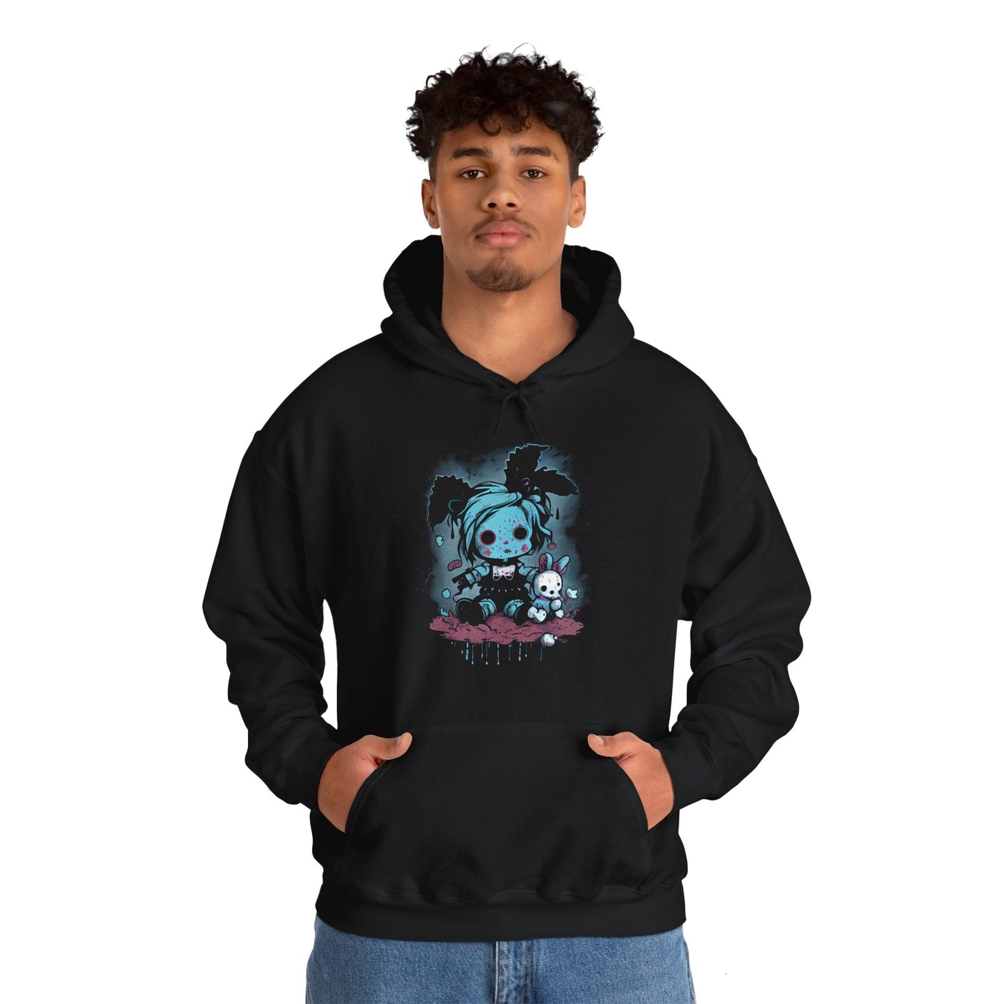 Hoodie - Pastel Goth Doll Single Sided Hoodie from Crypto Zoo Tees