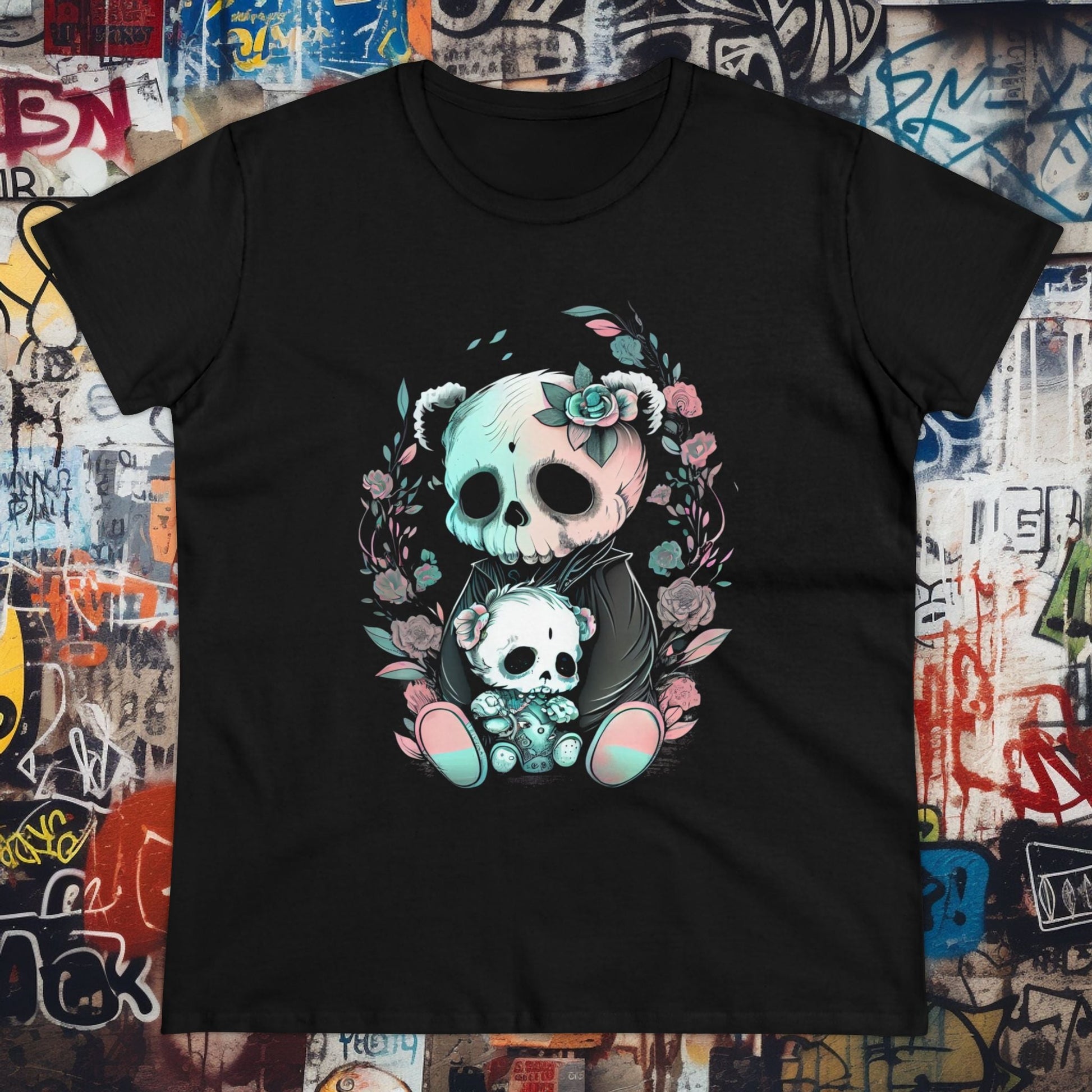 T-Shirt - Pastel Goth Teddy Bears | Women's T-Shirt | Cotton Ladies Tee from Crypto Zoo Tees