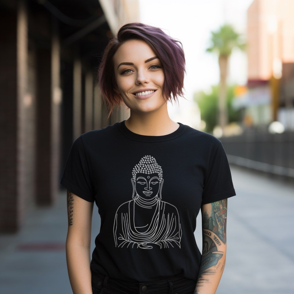 T-Shirt - Peaceful Meditation Buddha - Tibetan Style - Soft Cotton T-shirt - Available in Many Colors from Crypto Zoo Tees