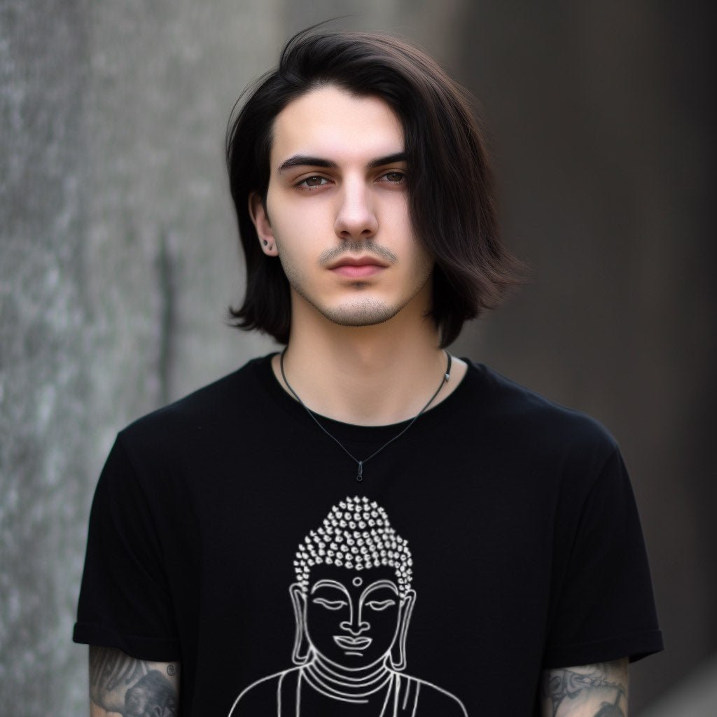 T-Shirt - Peaceful Meditation Buddha - Tibetan Style - Soft Cotton T-shirt - Available in Many Colors from Crypto Zoo Tees