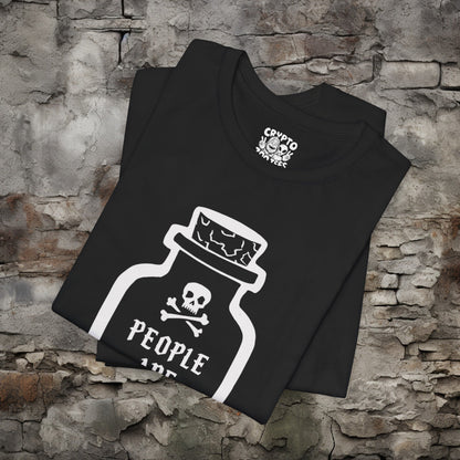 T-Shirt - People Are Poison Apothecary Bottle with Skull and Crossbones | Skulls and Skeletons | Horror | Bella + Canvas Unisex T-shirt from Crypto Zoo Tees