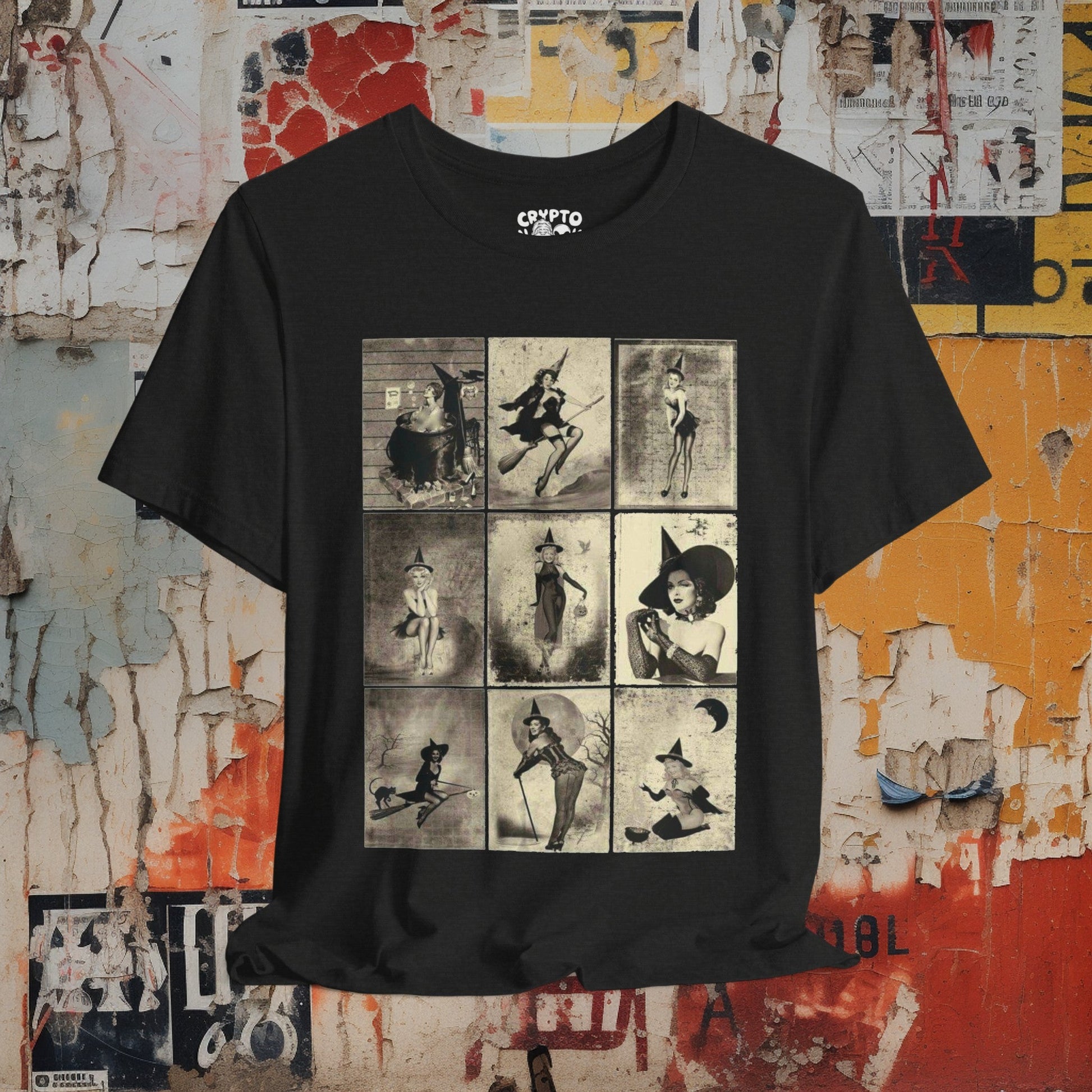 T-Shirt - Pin-up Witches | Bella + Canvas Unisex T-shirt from Crypto Zoo Tees