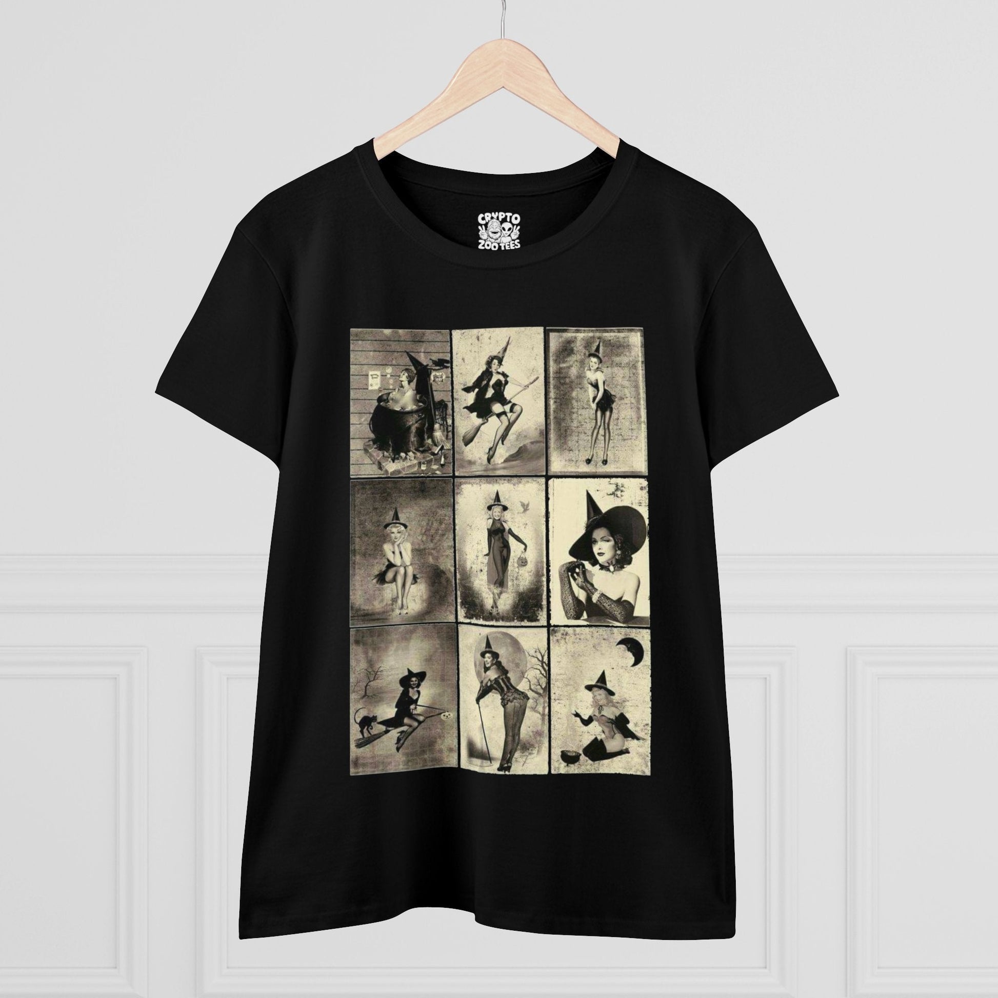 T-Shirt - Pin-up Witches | Women's T-Shirt | Cotton Tee from Crypto Zoo Tees