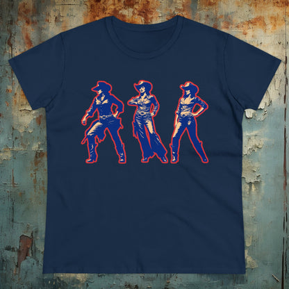 T-Shirt - Pink Cowgirl Pop Art Trio | Women's T-Shirt | Cotton Ladies Tee from Crypto Zoo Tees