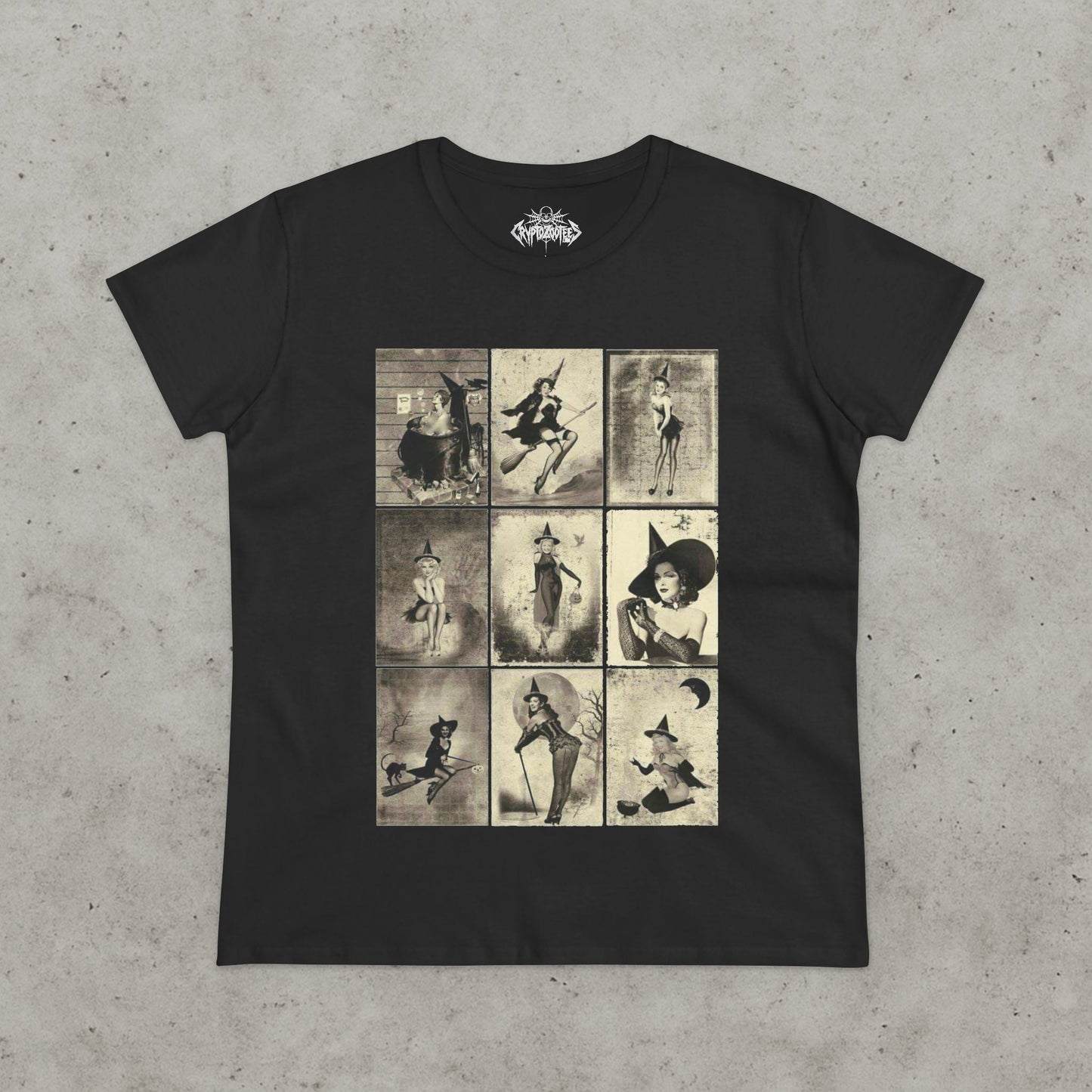 All Items - Pinup Witches | Halloween, Spiritual | Unisex Shirt, Ladies Tee, Tank Top, Long Sleeve, Sweatshirt, Hoodie from Crypto Zoo Tees