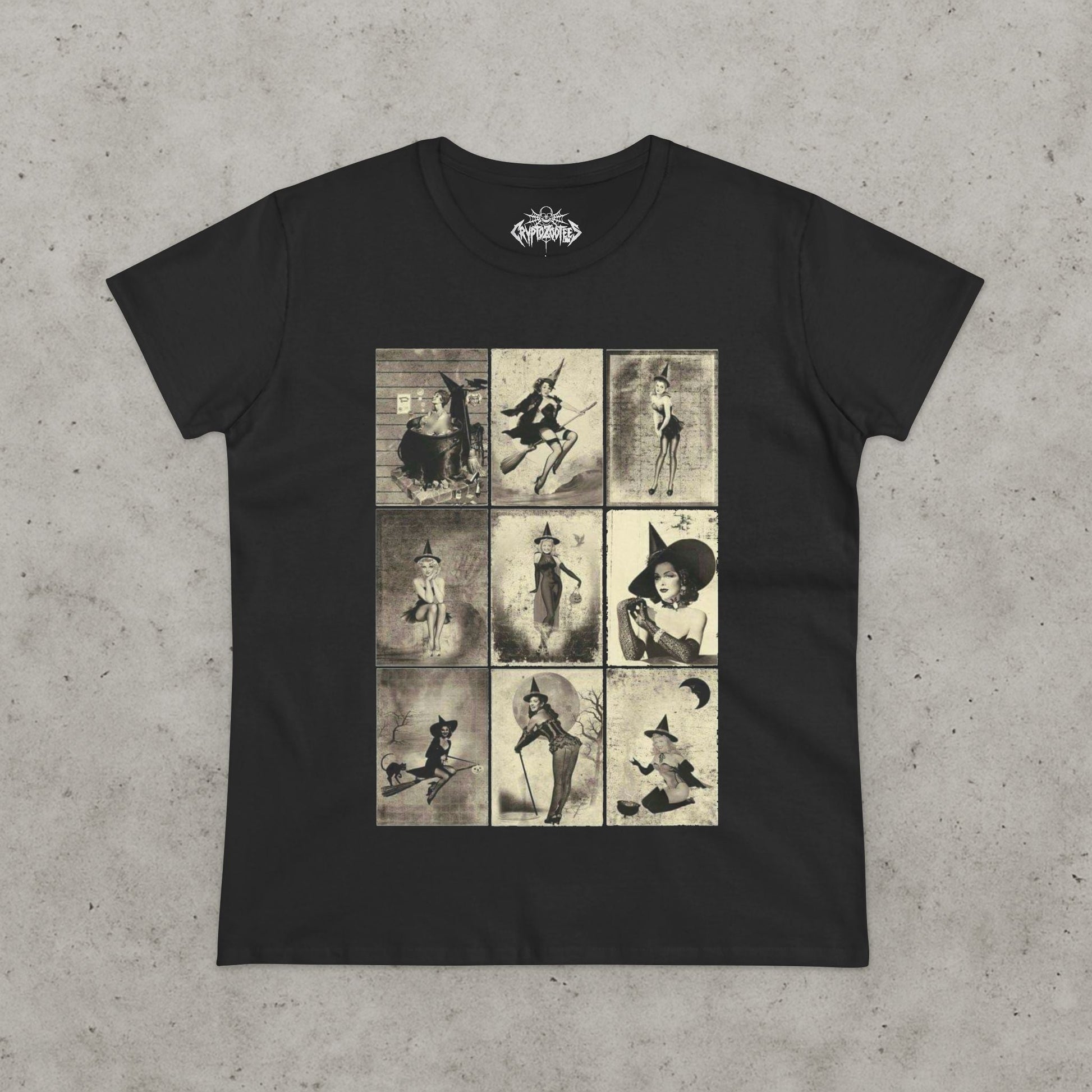 All Items - Pinup Witches | Halloween, Spiritual | Unisex Shirt, Ladies Tee, Tank Top, Long Sleeve, Sweatshirt, Hoodie from Crypto Zoo Tees