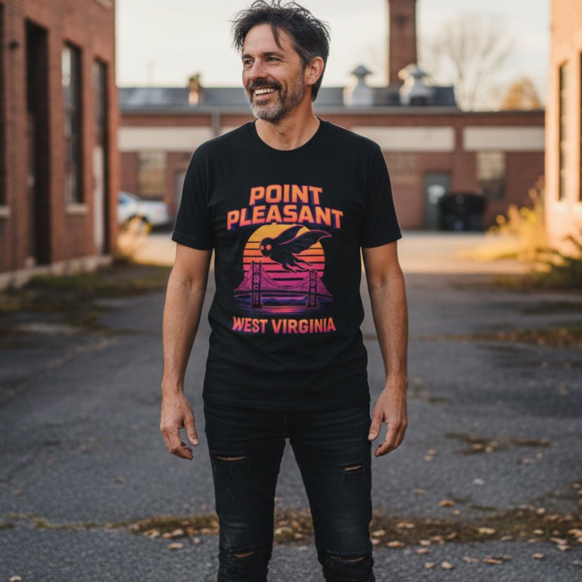 T-Shirt - Point Pleasant Mothman | Unisex T-shirt (Bella+Canvas 3001) | Cryptids, Ghosts &amp; Paranormal | Retro &amp; Vintage from Crypto Zoo Tees