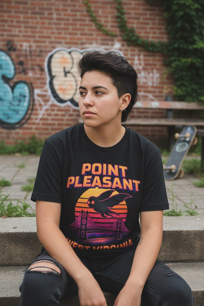 T-Shirt - Point Pleasant Mothman | Unisex T-shirt (Bella+Canvas 3001) | Cryptids, Ghosts &amp; Paranormal | Retro &amp; Vintage from Crypto Zoo Tees
