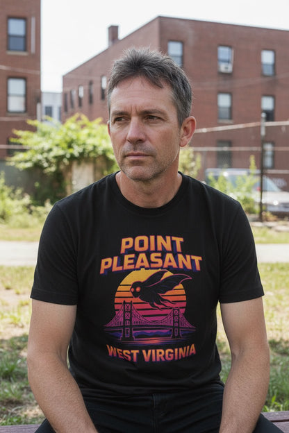 T-Shirt - Point Pleasant Mothman | Unisex T-shirt (Bella+Canvas 3001) | Cryptids, Ghosts &amp; Paranormal | Retro &amp; Vintage from Crypto Zoo Tees