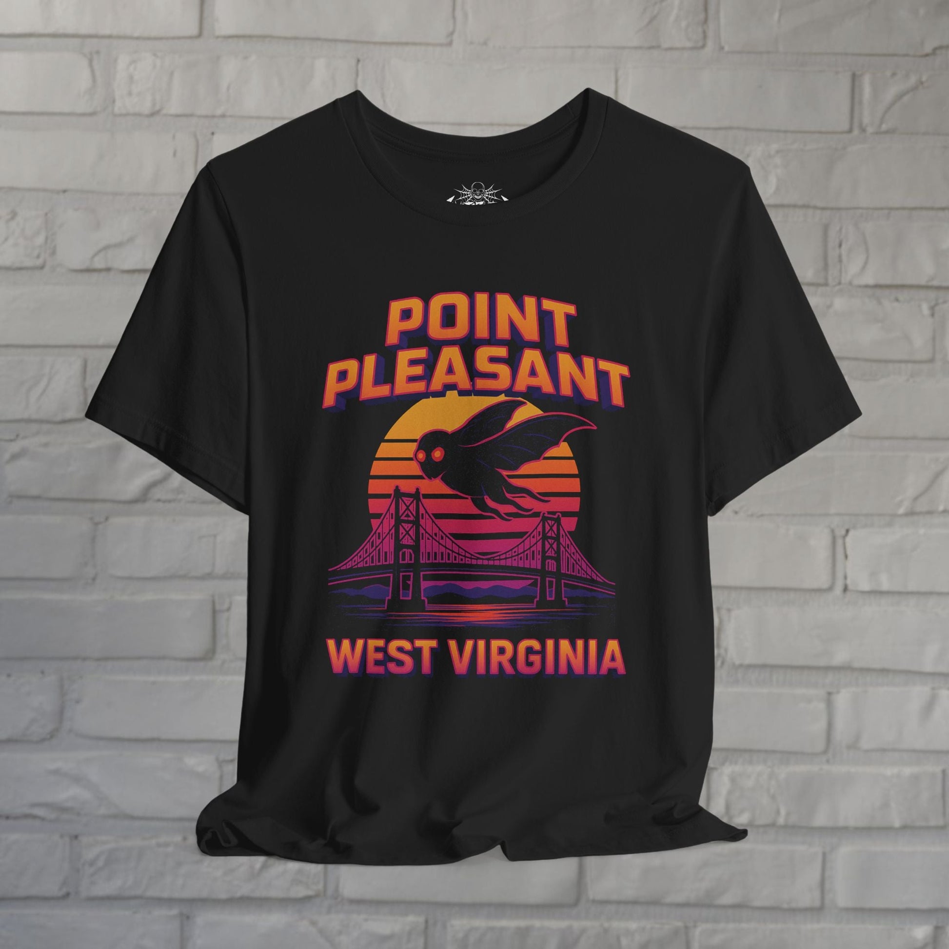 T-Shirt - Point Pleasant Mothman | Unisex T-shirt (Bella+Canvas 3001) | Cryptids, Ghosts &amp; Paranormal | Retro &amp; Vintage from Crypto Zoo Tees