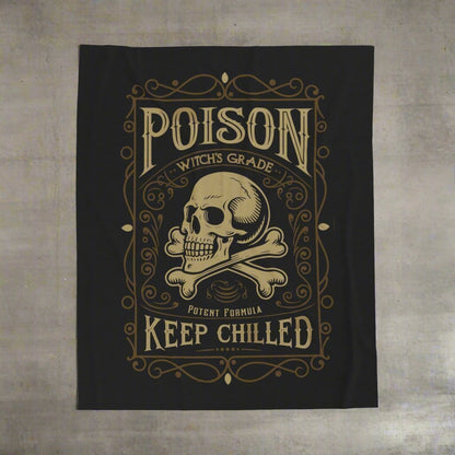 All Over Prints - Poison Apothecary Label Plush Velveteen Blanket - Cozy and Mystical from Crypto Zoo Tees