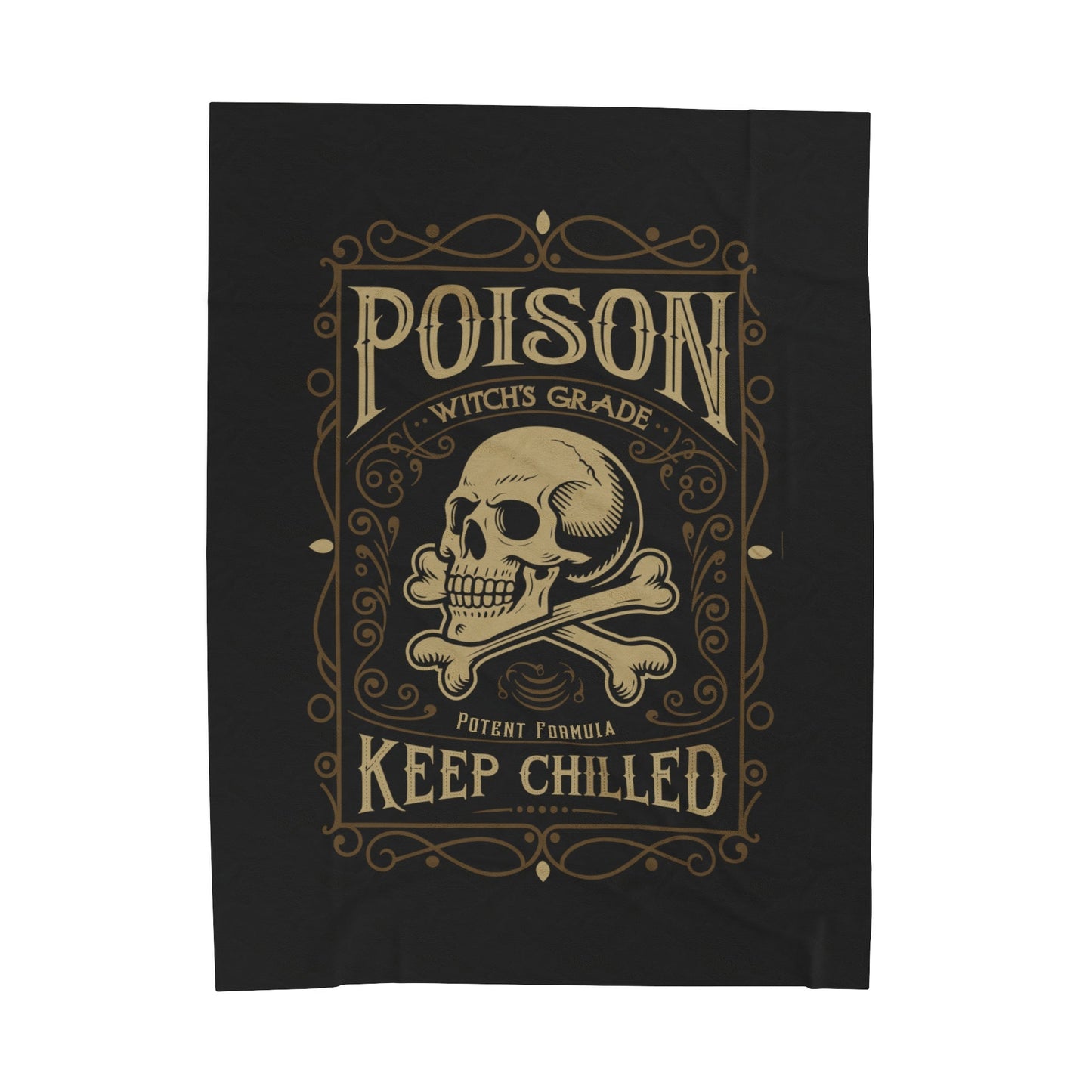 All Over Prints - Poison Apothecary Label Plush Velveteen Blanket - Cozy and Mystical from Crypto Zoo Tees