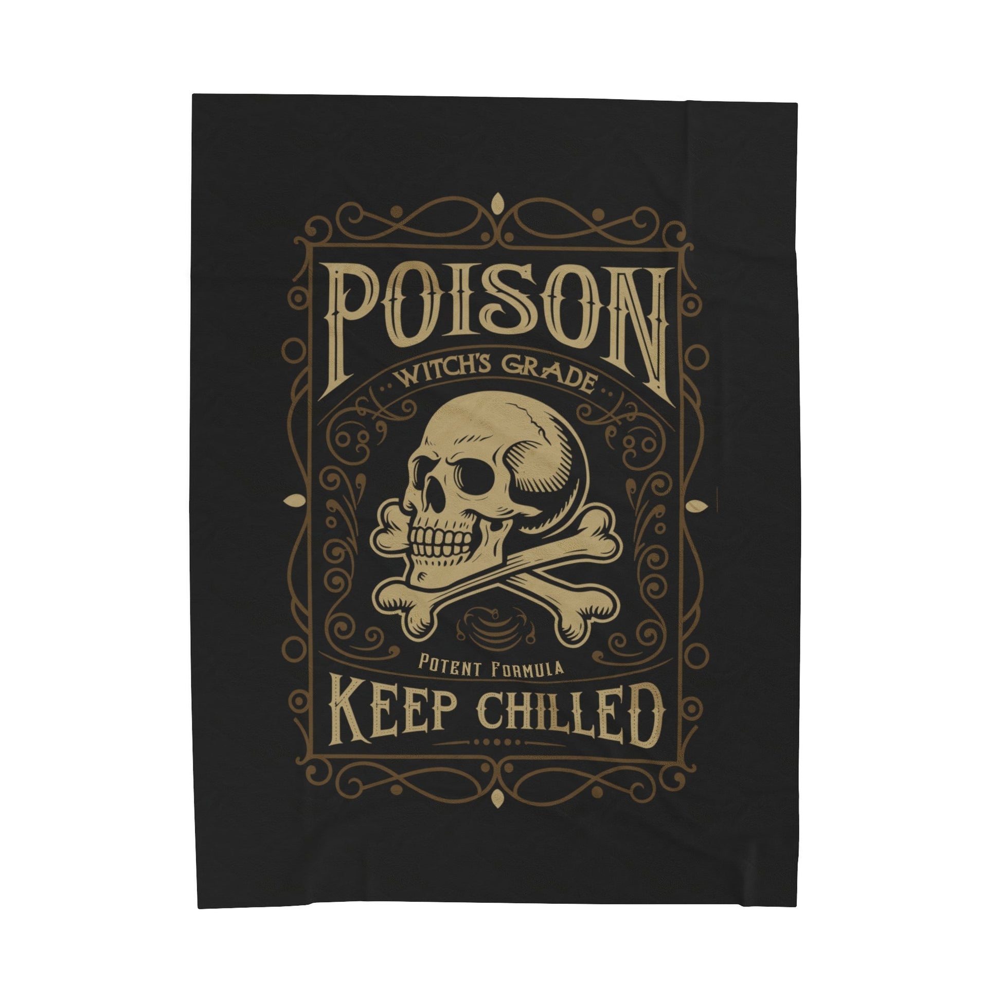 All Over Prints - Poison Apothecary Label Plush Velveteen Blanket - Cozy and Mystical from Crypto Zoo Tees