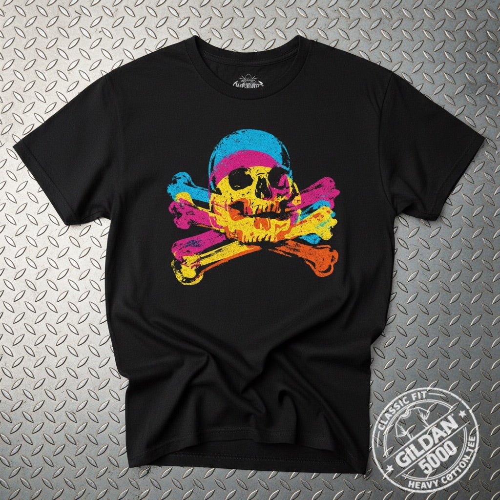 T-Shirt - Pop Art Skull Shirt | Unisex Heavy Cotton - Gildan 5000 | Skulls & Skeletons | Punk from Crypto Zoo Tees