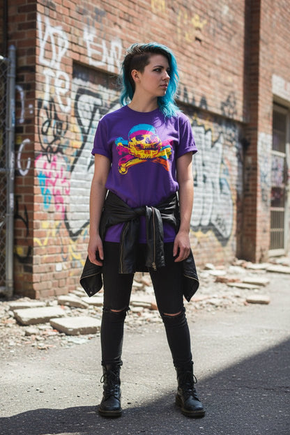 T-Shirt - Pop Art Skull Shirt | Unisex Heavy Cotton - Gildan 5000 | Skulls & Skeletons | Punk from Crypto Zoo Tees