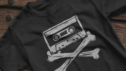 Cassette Tape and Crossbones Funny Music Tee | Bella + Canvas Unisex T-shirt