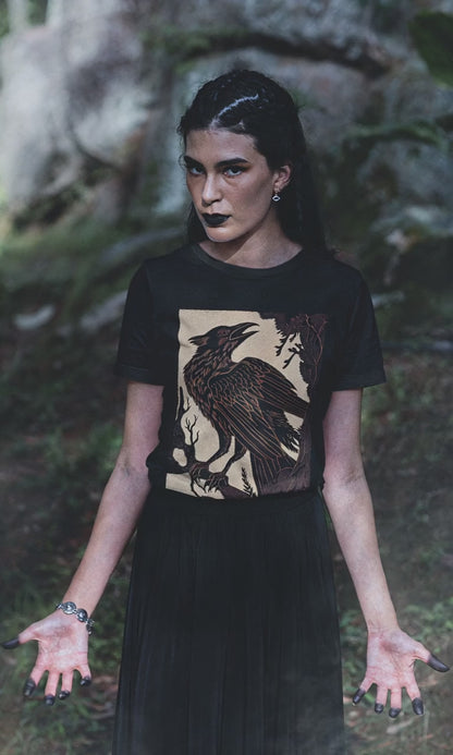 Raven Goth Tee | Unisex T-shirt | Gothic, Literary | Dark, Poetic