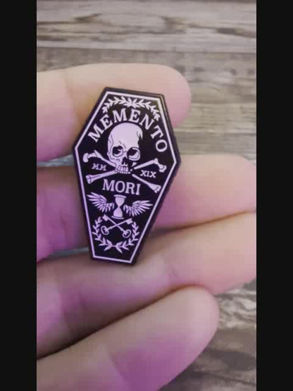 Memento Mori Coffin Skull Pinback Button | Pinback Button | Skulls & Skeletons, Goth/Gothic | Dark Aesthetic