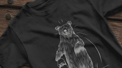 Bear with Skateboard Tee - Funny Animal Graphic T-Shirt, Retro Skater Style Shirt, Unisex Quirky Gift, Unique Skateboarding Bear Design