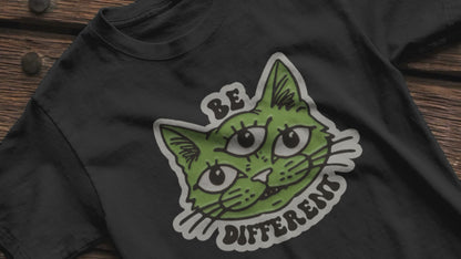 Be Different Three Eyed Cat | Women's T-Shirt | Cotton Tee | Ladies Tee