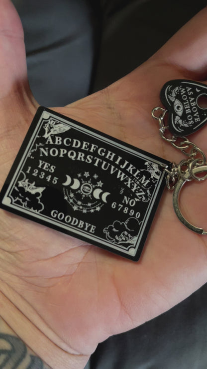 Ouija Keychain Board with Planchette | Keychain | Ghosts & Paranormal | Gothic Gift