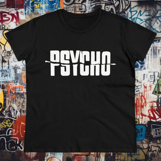 T-Shirt - Psycho Movie Logo | Women's T-Shirt | Cotton Ladies Tee from Crypto Zoo Tees