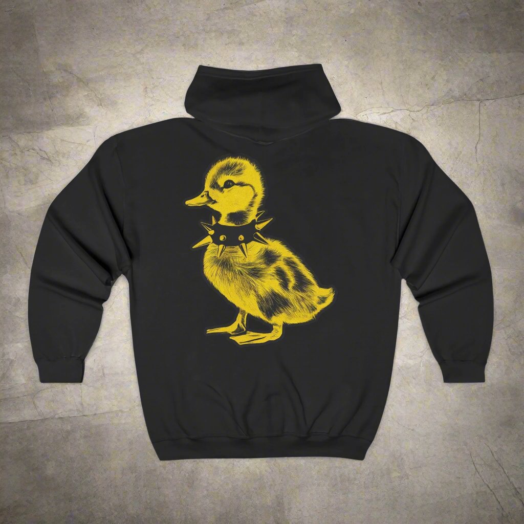 Hoodie - Punk Duck 2 Sided Zipper Zip Up Hoodie from Crypto Zoo Tees