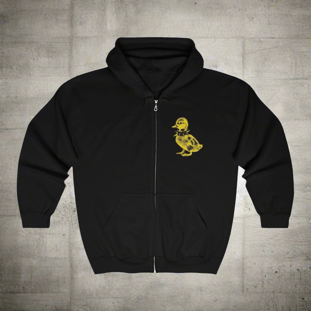 Hoodie - punk duck Full Zip Hooded Sweatshirt from Crypto Zoo Tees