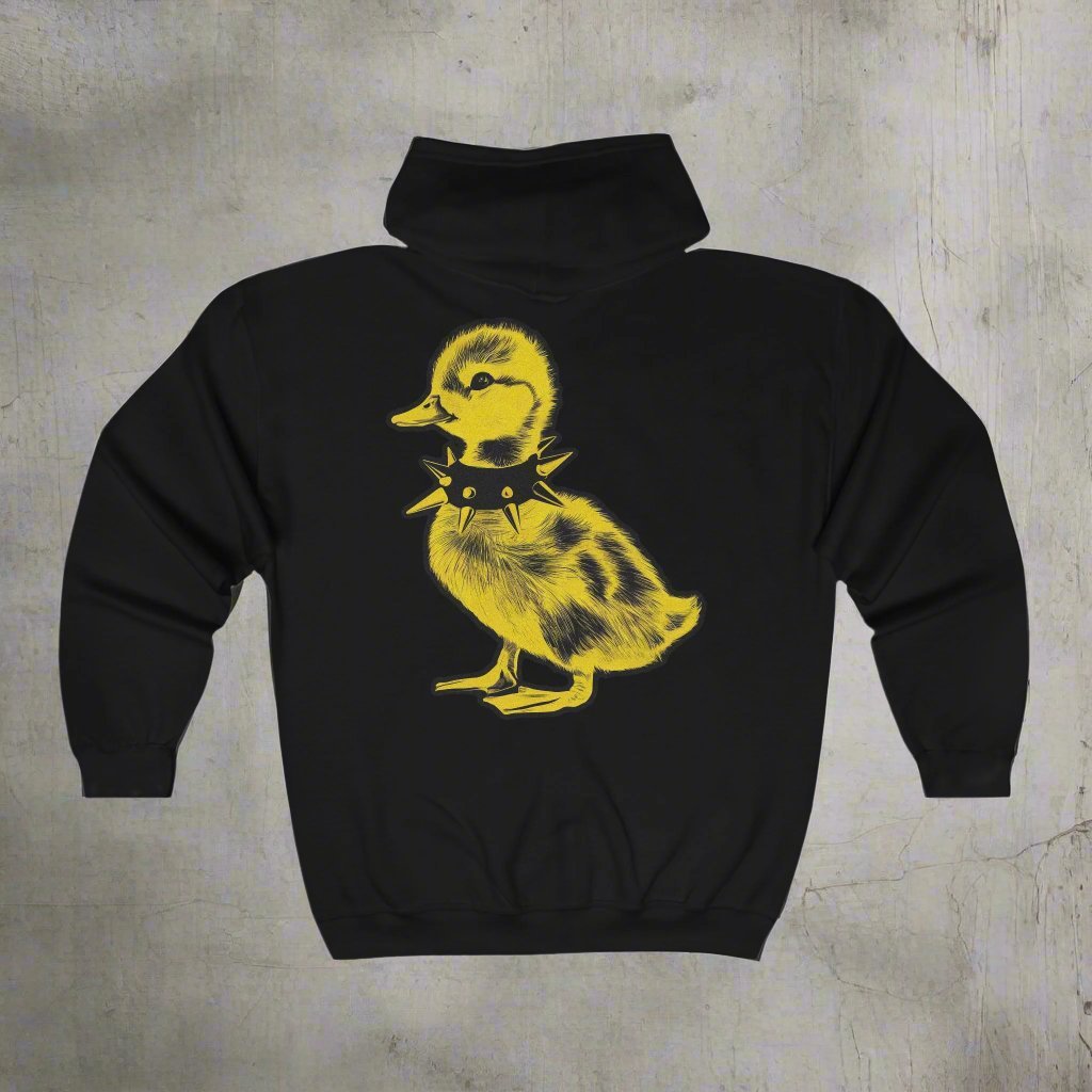 Hoodie - punk duck Full Zip Hooded Sweatshirt from Crypto Zoo Tees