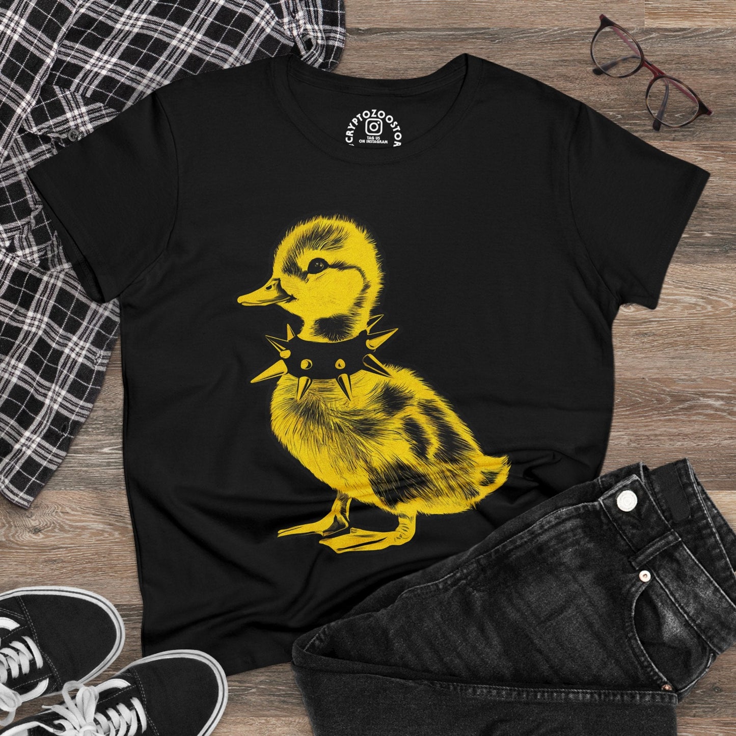 T-Shirt - punk duck - ladies tee from Crypto Zoo Tees