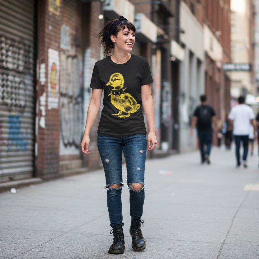 T-Shirt - Punk Duck Shirt | Unisex Heavy Cotton - Gildan 5000 | Animals, Funny | Punk from Crypto Zoo Tees