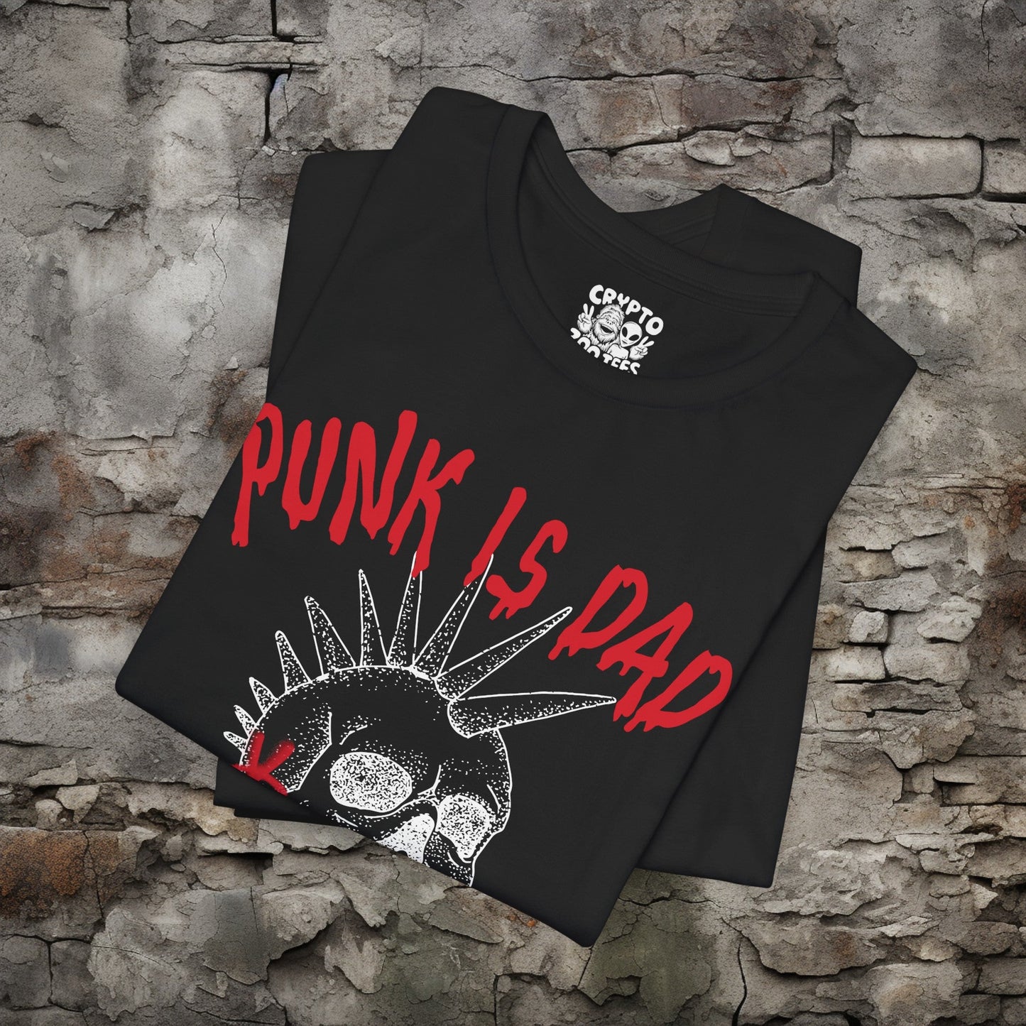 T-Shirt - Punk Is Dad with Anarchy Skull T-shirt | Bella + Canvas Unisex T-shirt from Crypto Zoo Tees