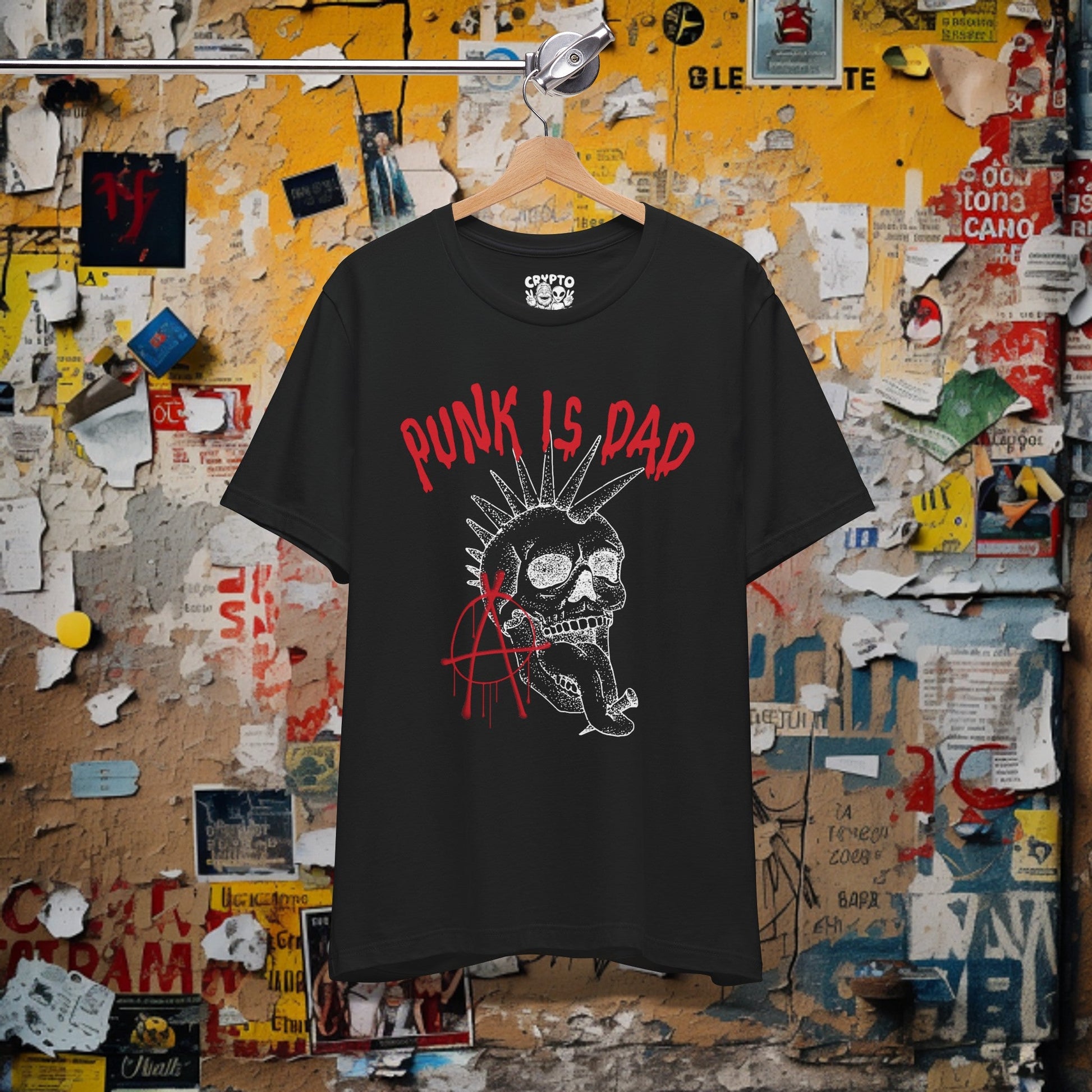 T-Shirt - Punk Is Dad with Anarchy Skull T-shirt | Bella + Canvas Unisex T-shirt from Crypto Zoo Tees