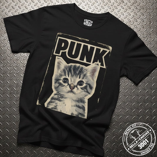 Punk Kitten T-Shirt | Light Fitted - Unisex Bella+Canvas 3001 | Cats | Punk