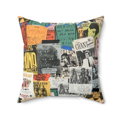 Home Decor - PUNK MUSIC POSTERS - Spun Polyester Square Pillow - Punk Hardcore Home Decore from Crypto Zoo Tees