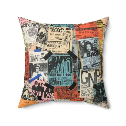 Home Decor - PUNK MUSIC POSTERS - Spun Polyester Square Pillow - Punk Hardcore Home Decore from Crypto Zoo Tees