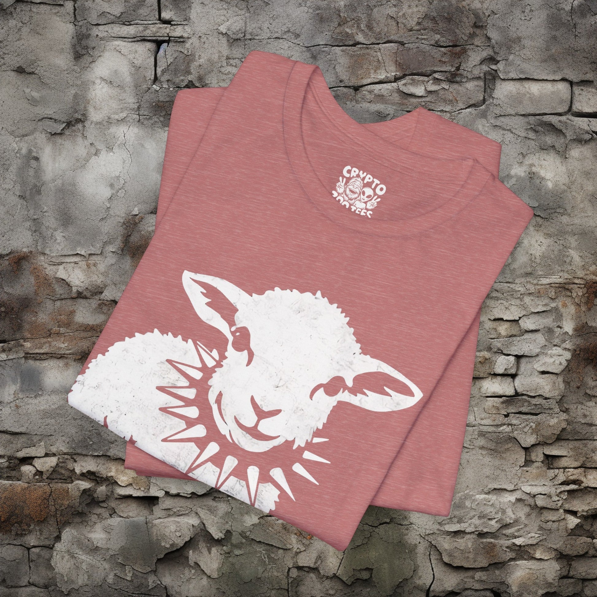 T-Shirt - Punk Sheep in Spiked Collar Shirt | Bella + Canvas Unisex T-shirt from Crypto Zoo Tees