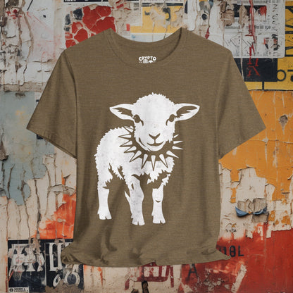 T-Shirt - Punk Sheep in Spiked Collar Shirt | Bella + Canvas Unisex T-shirt from Crypto Zoo Tees