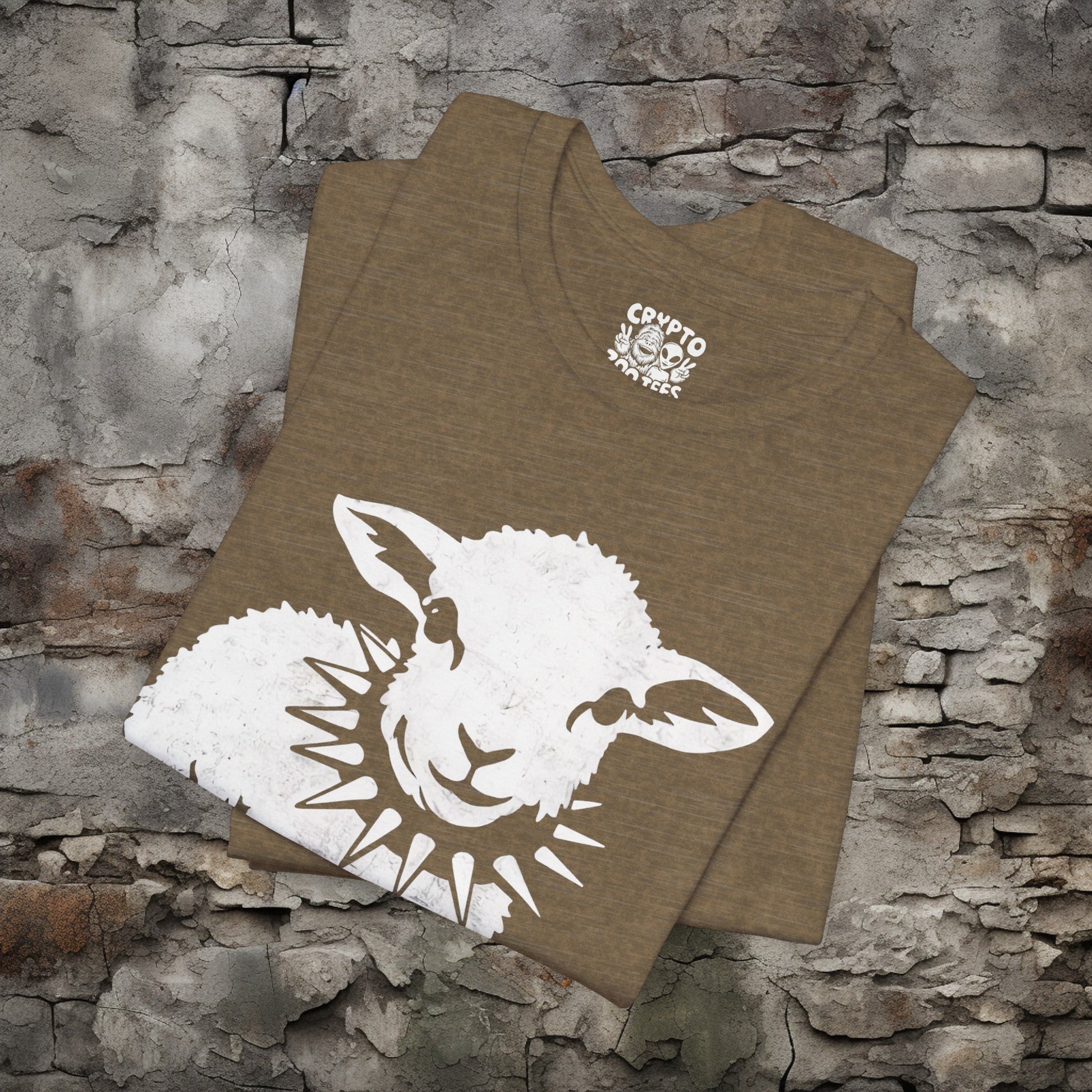 T-Shirt - Punk Sheep in Spiked Collar Shirt | Bella + Canvas Unisex T-shirt from Crypto Zoo Tees