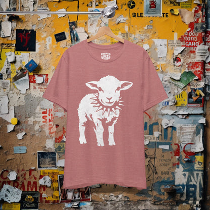 T-Shirt - Punk Sheep in Spiked Collar Shirt | Bella + Canvas Unisex T-shirt from Crypto Zoo Tees