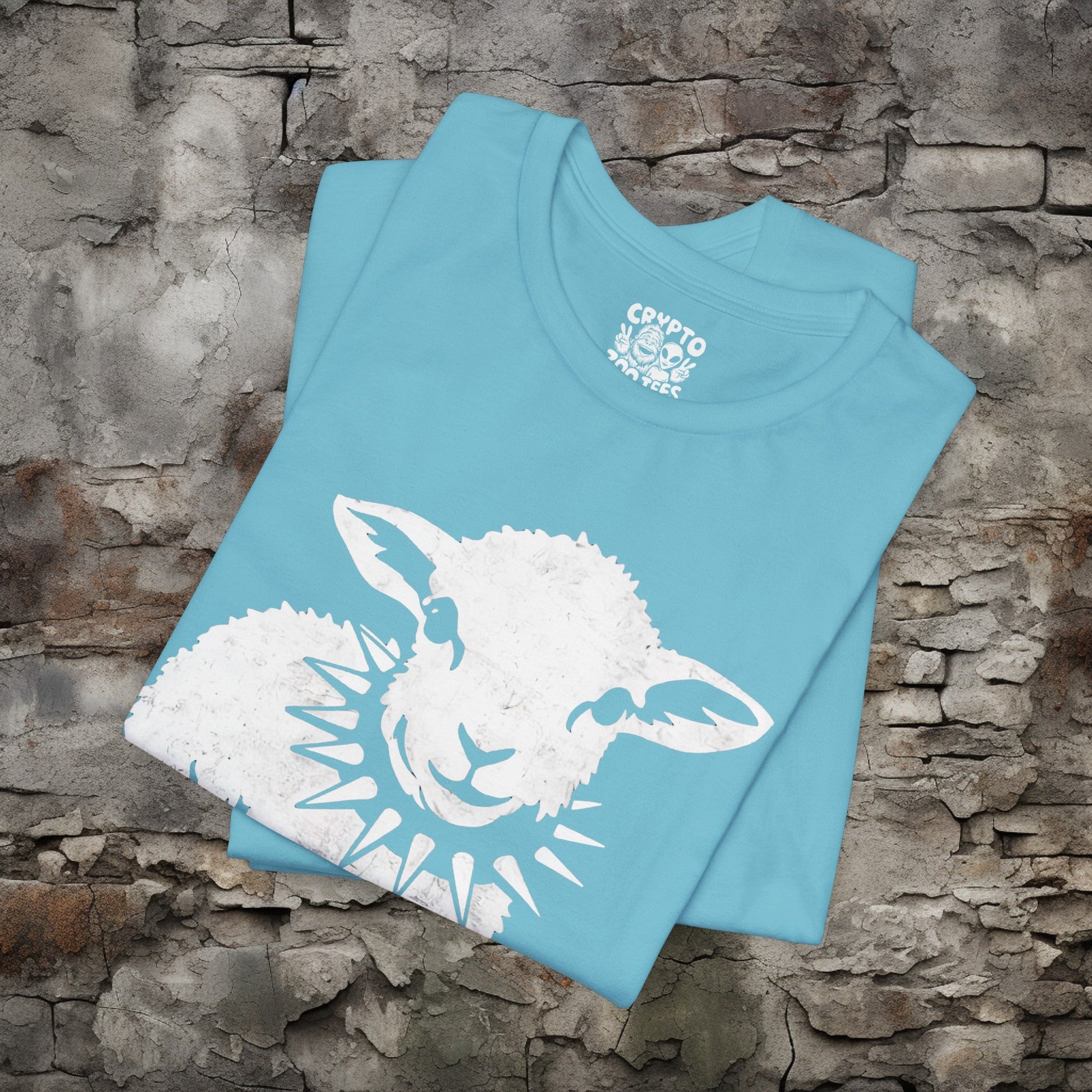 T-Shirt - Punk Sheep in Spiked Collar Shirt | Bella + Canvas Unisex T-shirt from Crypto Zoo Tees