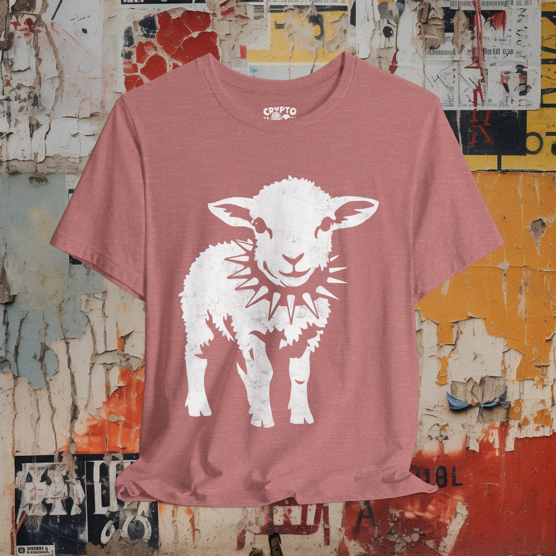 T-Shirt - Punk Sheep in Spiked Collar Shirt | Bella + Canvas Unisex T-shirt from Crypto Zoo Tees