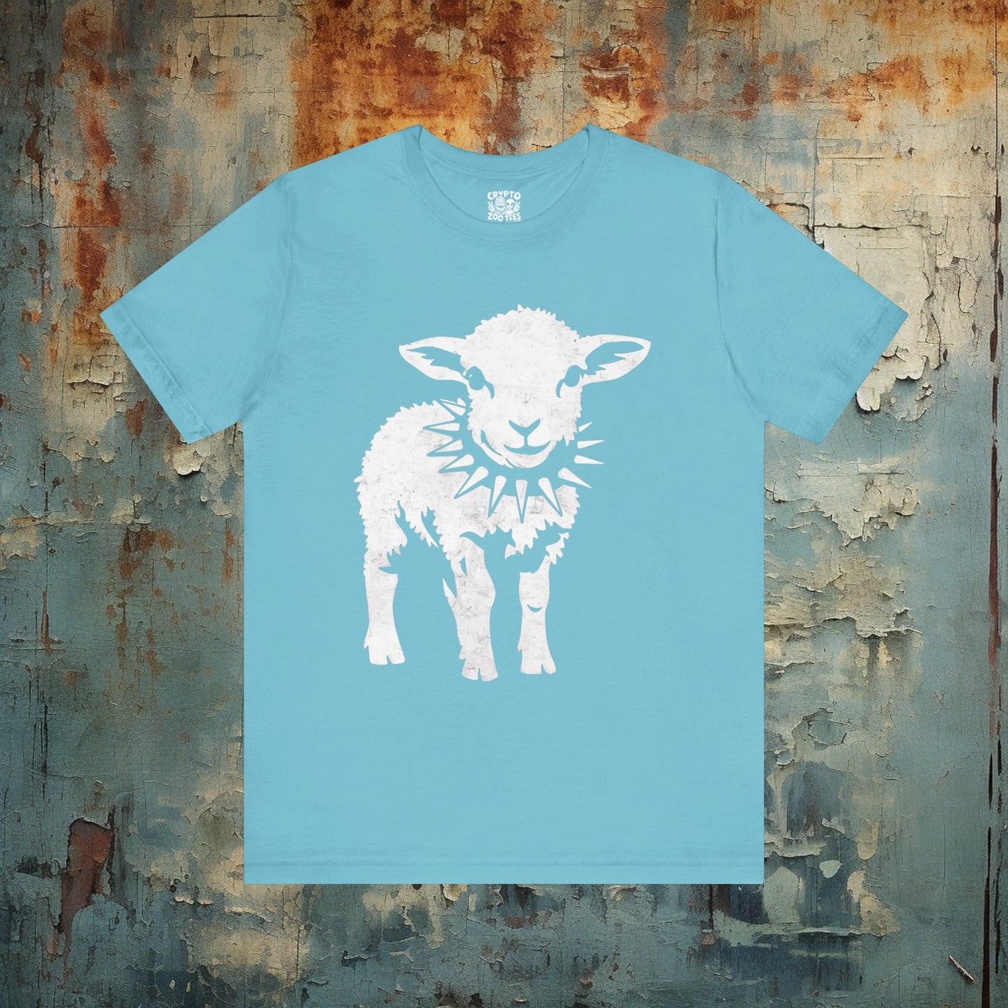 T-Shirt - Punk Sheep in Spiked Collar Shirt | Bella + Canvas Unisex T-shirt from Crypto Zoo Tees