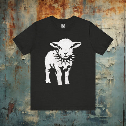 T-Shirt - Punk Sheep in Spiked Collar Shirt | Bella + Canvas Unisex T-shirt from Crypto Zoo Tees