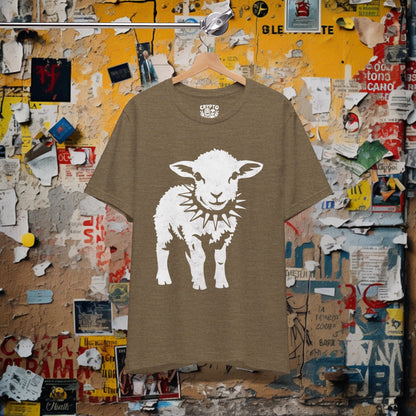 T-Shirt - Punk Sheep in Spiked Collar Shirt | Bella + Canvas Unisex T-shirt from Crypto Zoo Tees