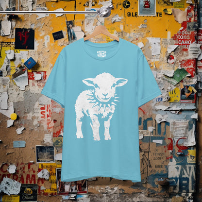 T-Shirt - Punk Sheep in Spiked Collar Shirt | Bella + Canvas Unisex T-shirt from Crypto Zoo Tees