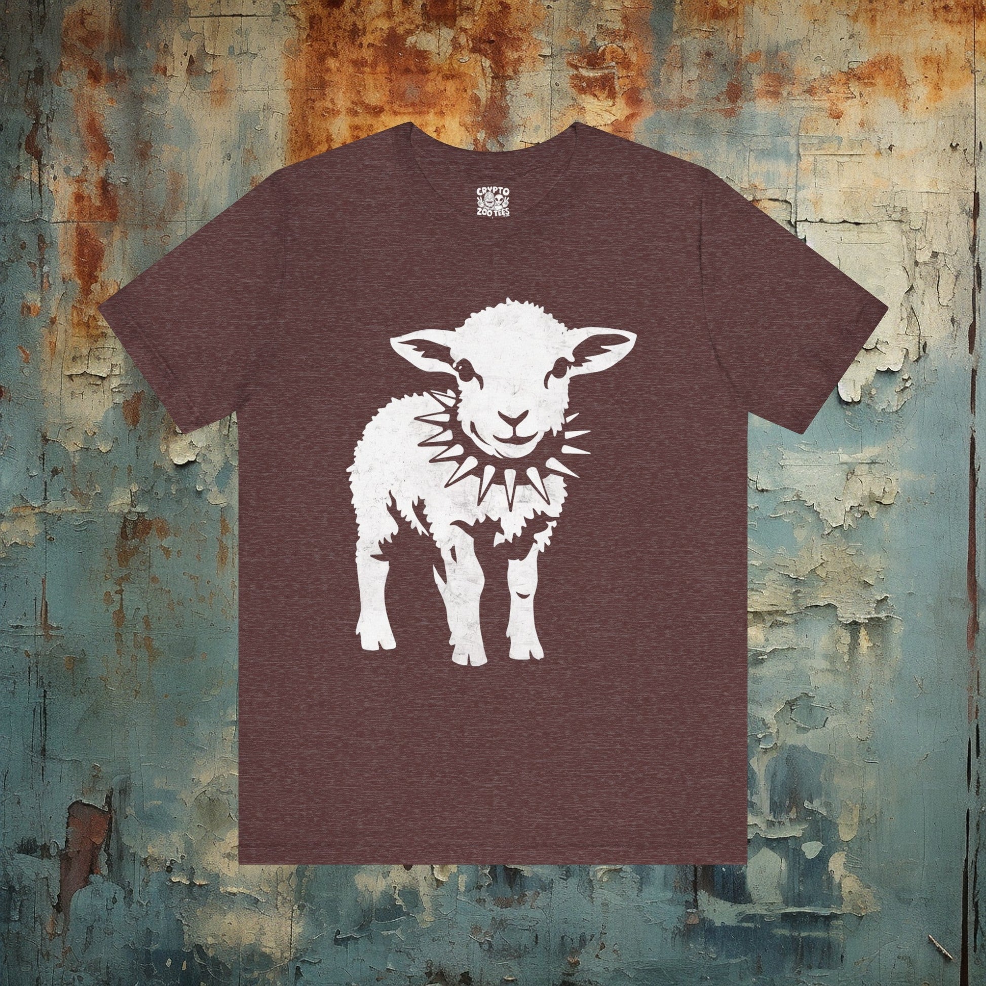 T-Shirt - Punk Sheep in Spiked Collar Shirt | Bella + Canvas Unisex T-shirt from Crypto Zoo Tees