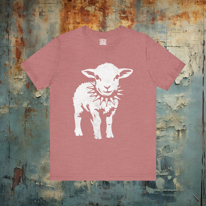 T-Shirt - Punk Sheep in Spiked Collar Shirt | Bella + Canvas Unisex T-shirt from Crypto Zoo Tees