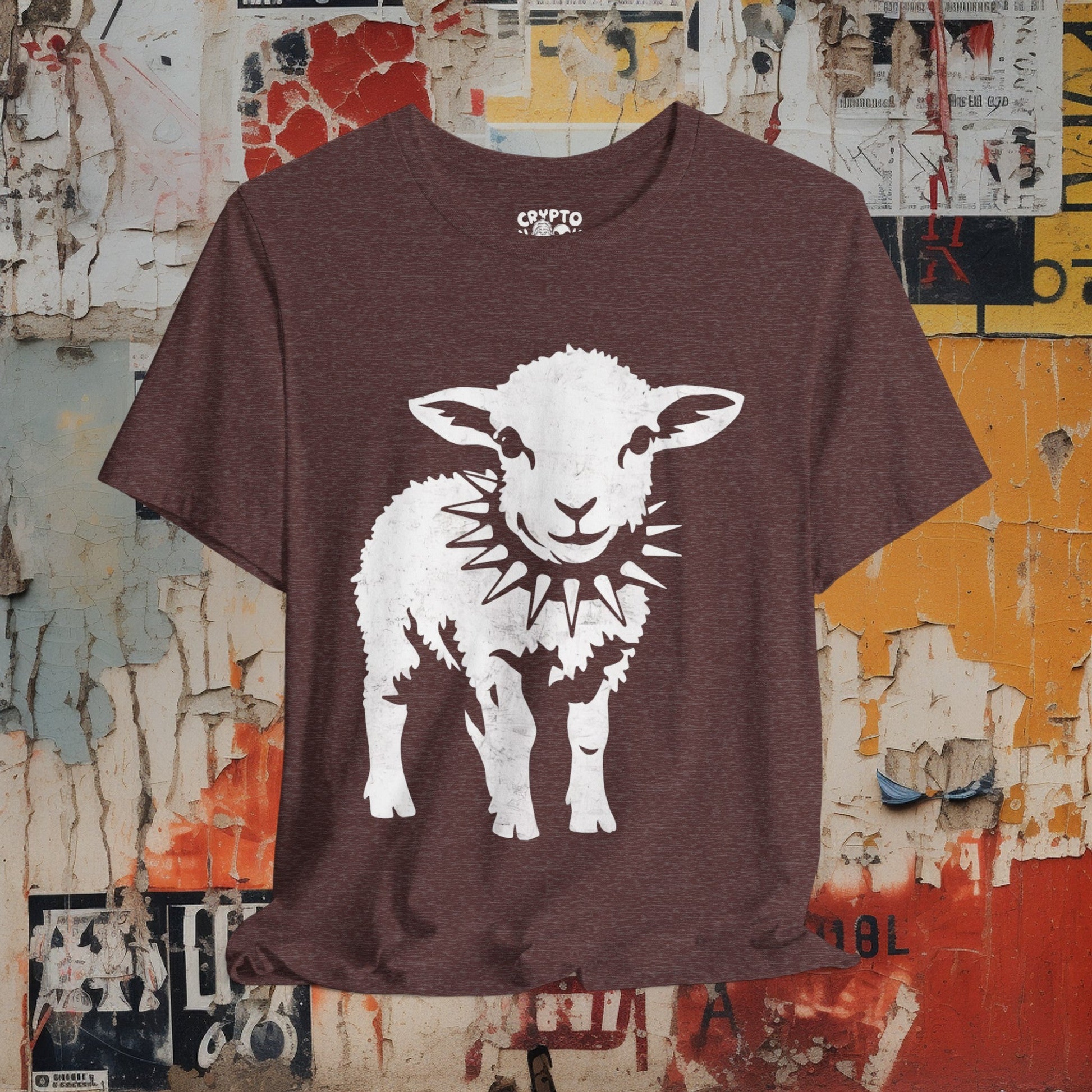 T-Shirt - Punk Sheep in Spiked Collar Shirt | Bella + Canvas Unisex T-shirt from Crypto Zoo Tees