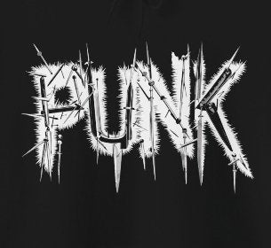 Hoodie - Punk Spelled with Sharp Pokey Things | Hoodie | Hooded Sweatshirt from Crypto Zoo Tees